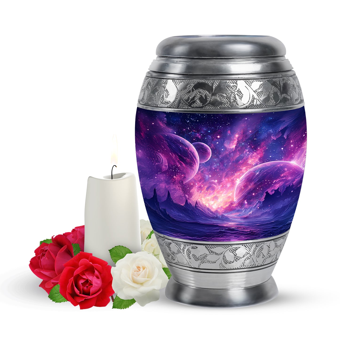 Blue Galaxy Cremation Urns - Opulent Sanctuary 10-inch, 200 cu in - Yatskia