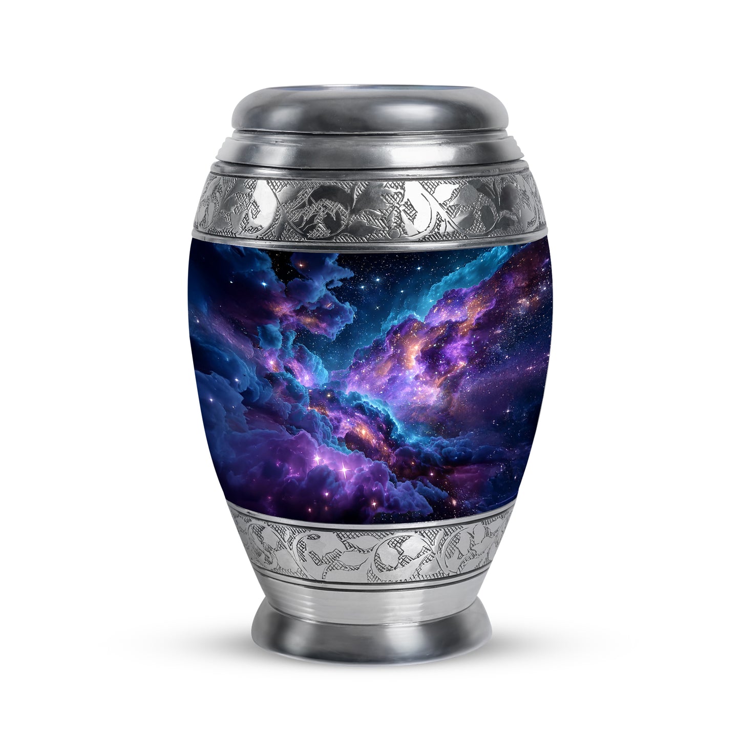 Blue Galaxy Blessing Cremation Urns for Human Ashes - 10-inch, 200 cu in - Yatskia