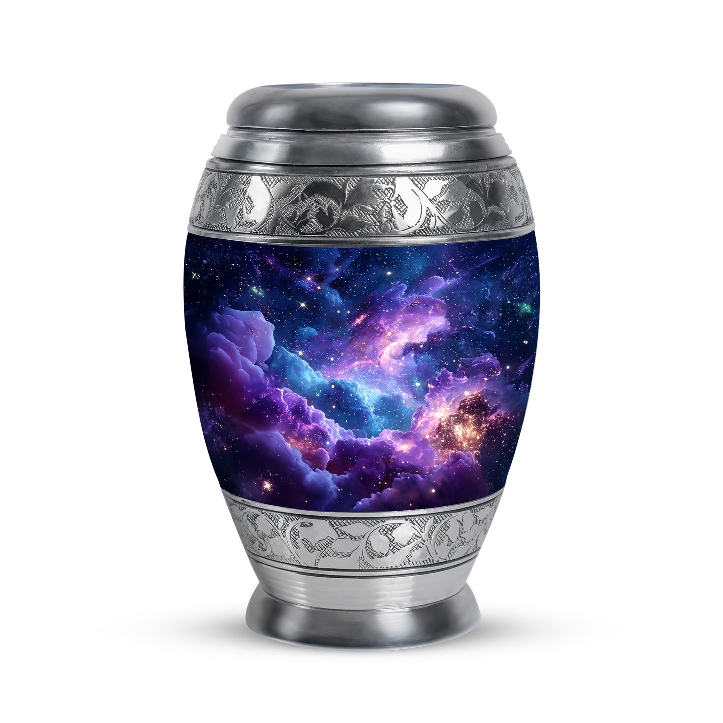 Personalized Blue Cherished Galaxy Cremation Urns for Human Ashes - 10-inch, 200 cu in - Yatskia