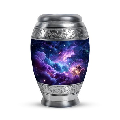 Personalized Blue Cherished Galaxy Cremation Urns for Human Ashes - 10-inch, 200 cu in - Yatskia