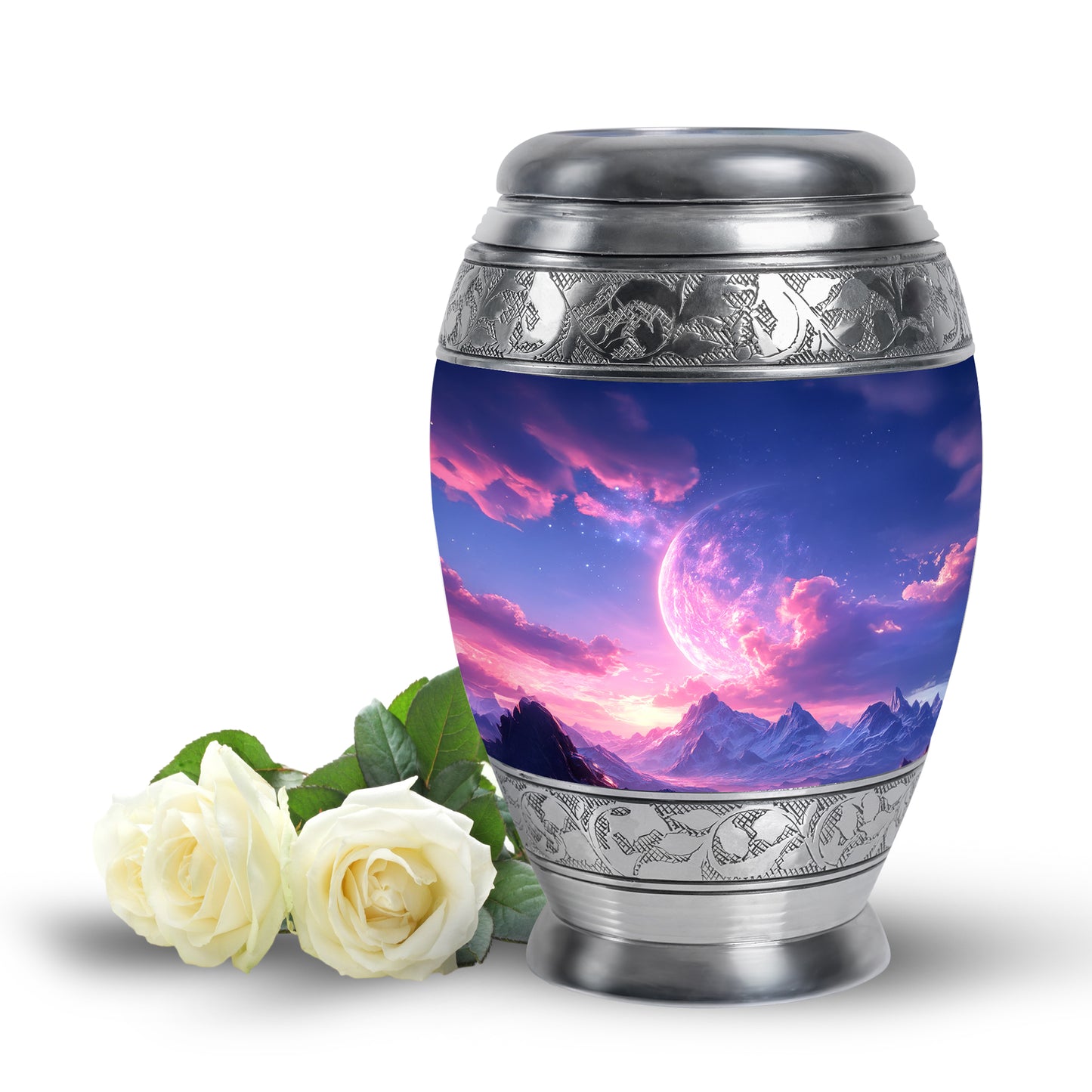 Harmonious Galaxy Cremation Urns for Human Ashes - Blue 10-inch - Yatskia