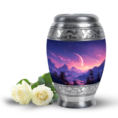 Blue Venerable Galaxy Cremation Urns for Human Ashes - 10-inch, 200 cu in - Yatskia