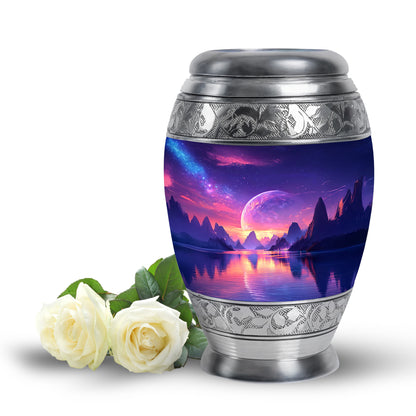 Personalized Seraphic Galaxy Cremation Urns - Blue 10-inch, 200 cu in - Yatskia