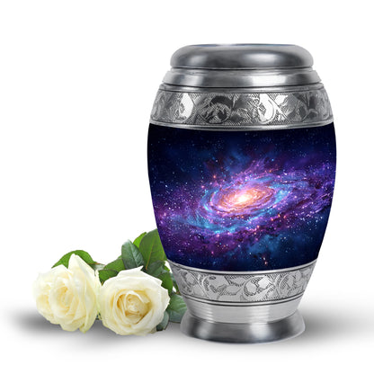 Personalized Blue Heavenly Galaxy Cremation Urns for Human Ashes - 10-inch, 200 cu in - Yatskia