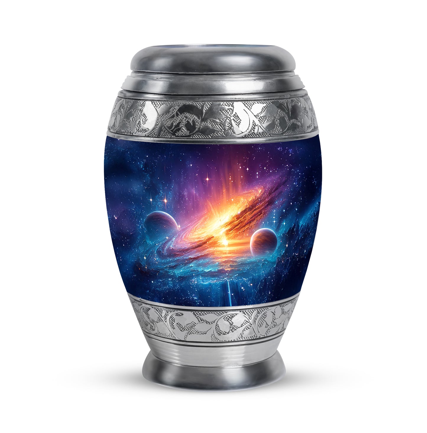 Distinguished Blue Galaxy Cremation Urn for Ashes - 10-inch, 200 cu in - Yatskia