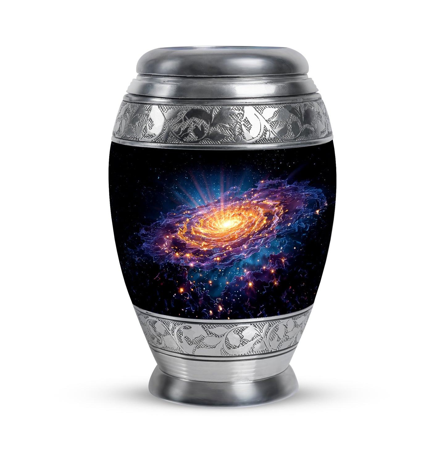 Divine Black Galaxy Cremation Urn for Ashes - 10-inch, 200 cu in - Yatskia