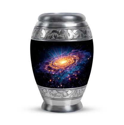 Divine Black Galaxy Cremation Urn for Ashes - 10-inch, 200 cu in - Yatskia