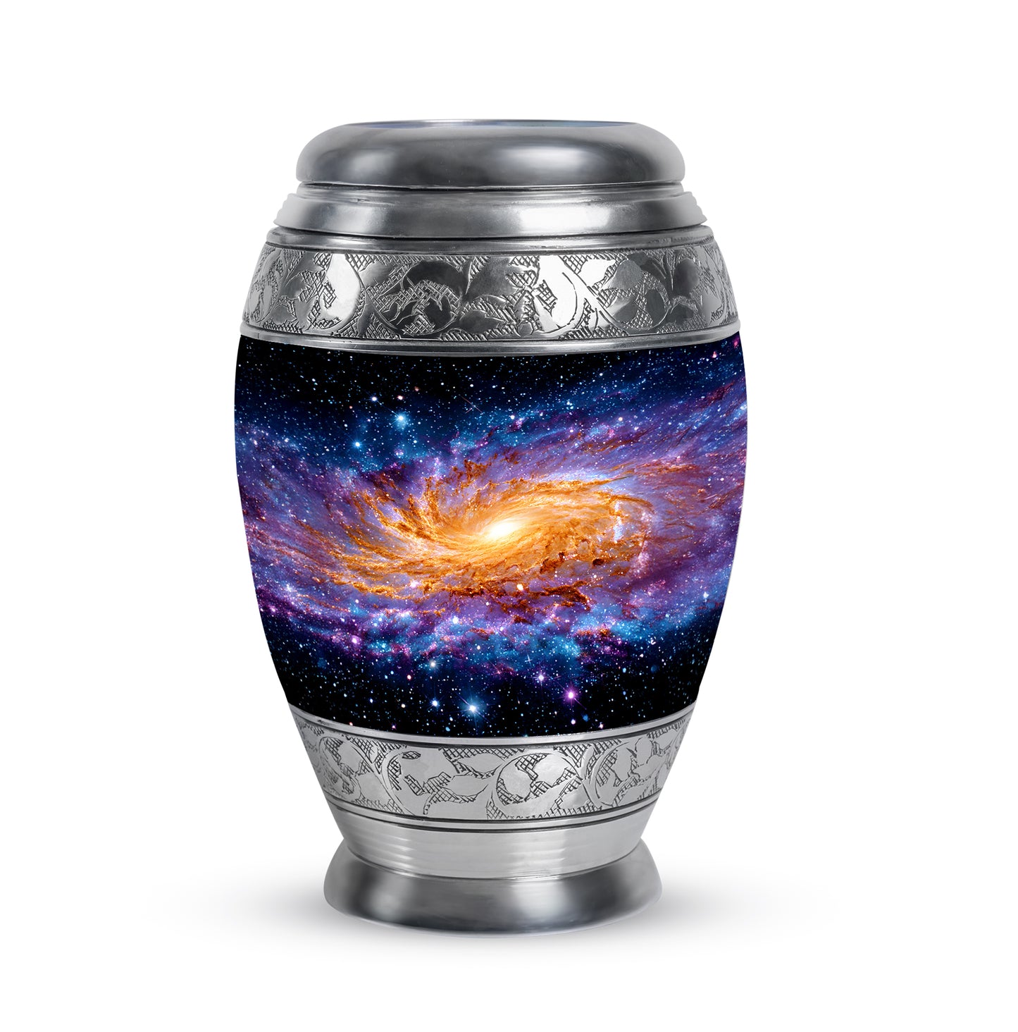 Black Galaxy Honor Cremation Urns for Human Ashes - 10-inch, 200 cu in - Yatskia