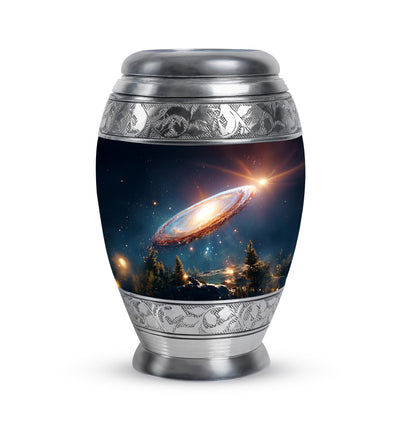 Inspiring Blue Galaxy Homage Urn for Human Ashes - 10-inch, 200 cu in - Yatskia