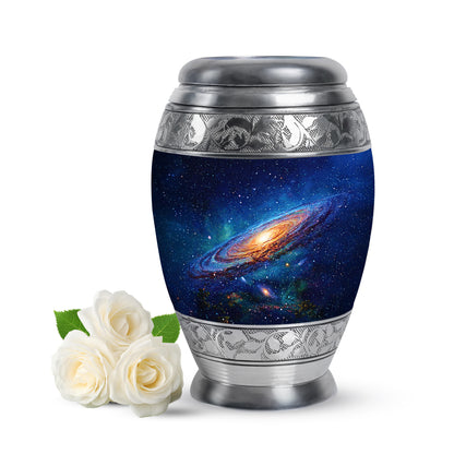 Personalized Blue Galaxy Cremation Urns for Ashes - Transcendent 10-inch - Yatskia