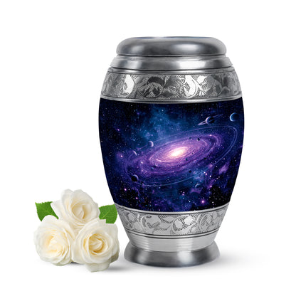 Stunning Blue Galaxy Benediction Urn for Human Ashes - 10-inch, 200 cu in - Yatskia