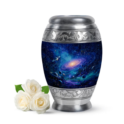 Blessed Galaxy Cremation Urns for Human Ashes - Blue 10-inch - Yatskia