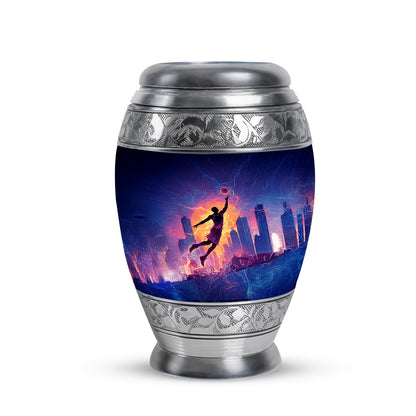 Black Basketball Cremation Urns - Opulent Remembrance 10-inch, 200 cu in - Yatskia