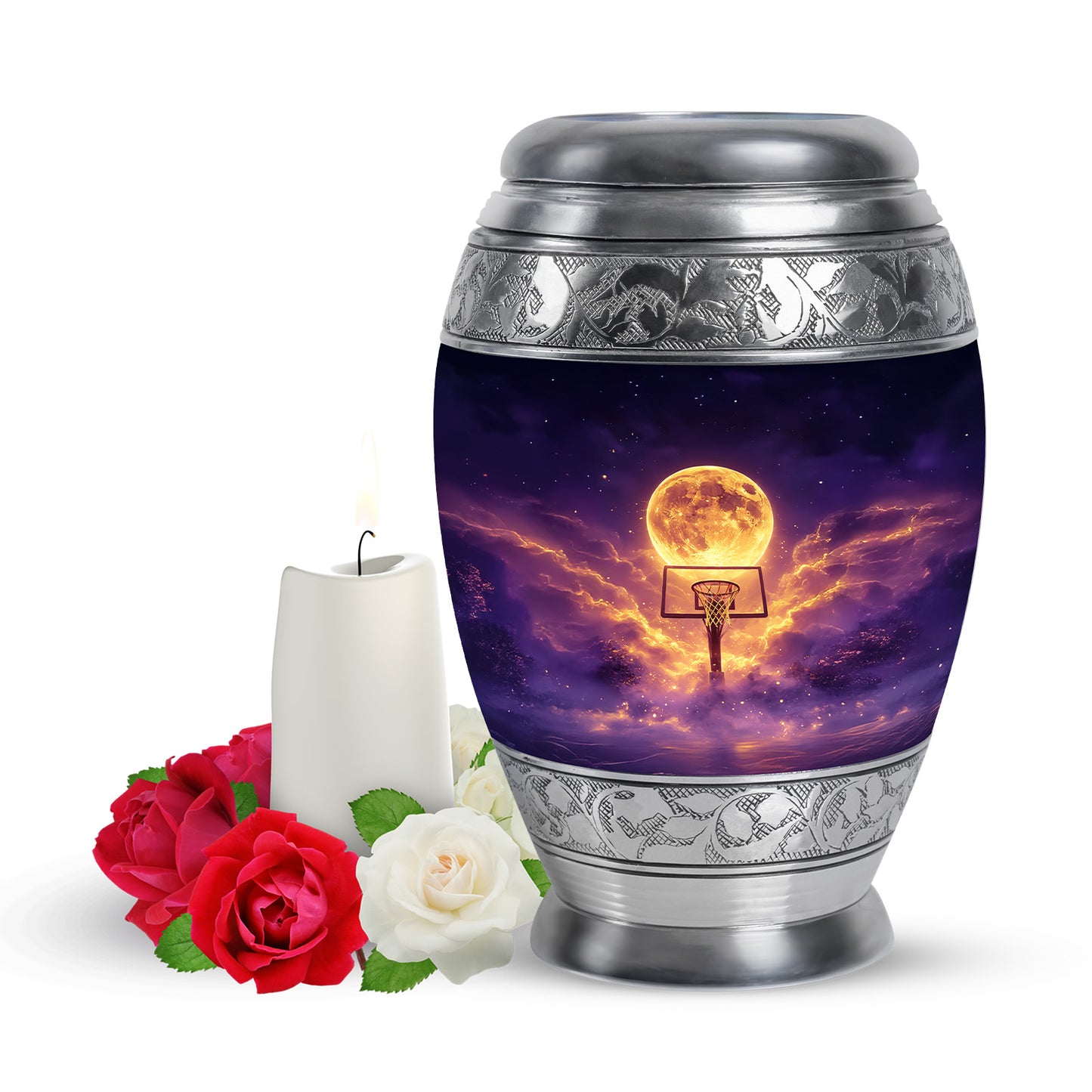 Personalized Basketball Cremation Urns - Tranquil Blue 10-inch, 200 cu in - Yatskia