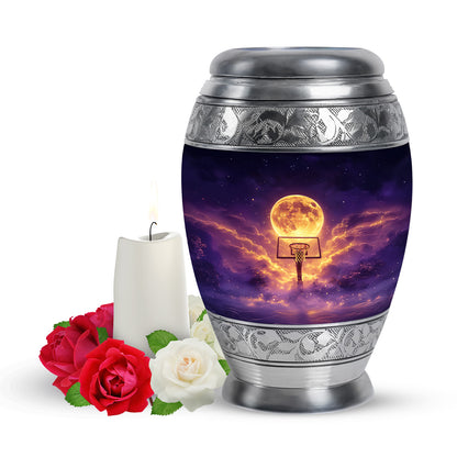 Personalized Basketball Cremation Urns - Tranquil Blue 10-inch, 200 cu in - Yatskia
