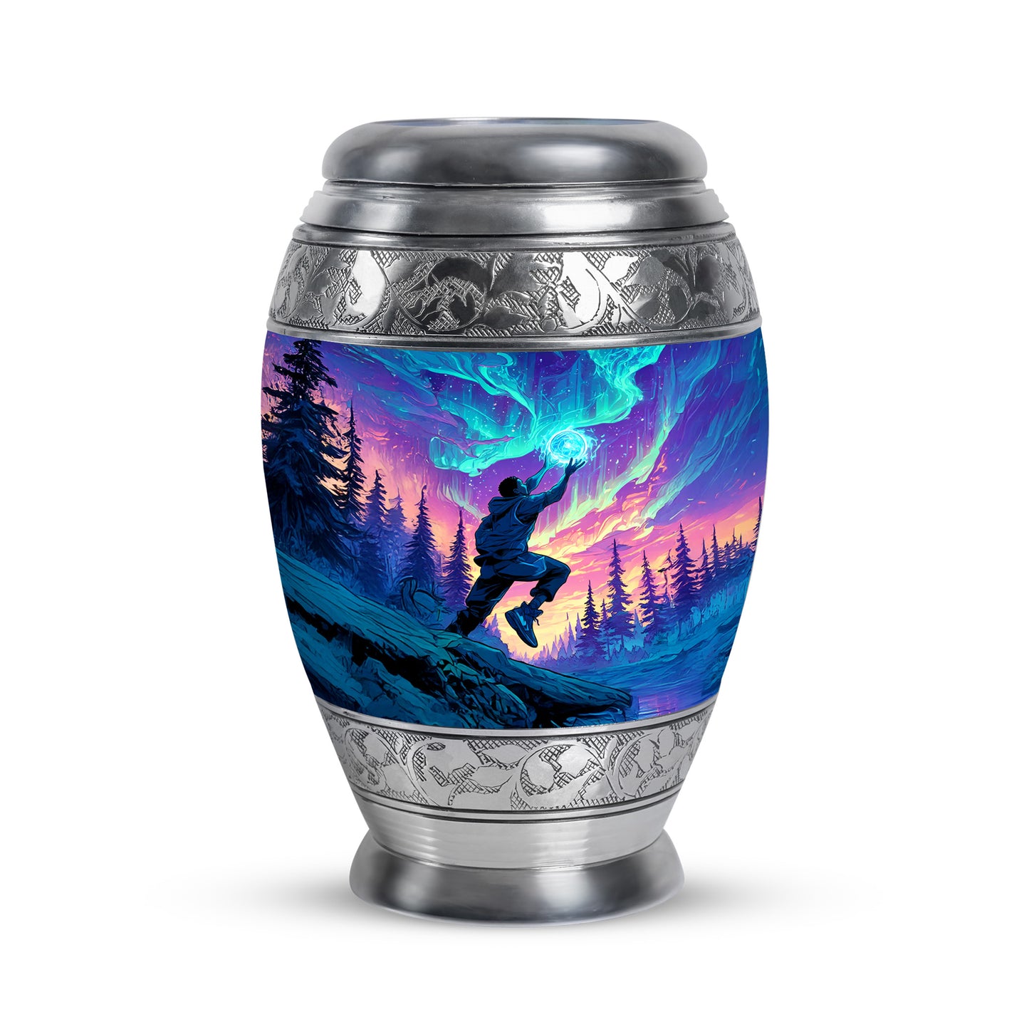 Personalized Refined Basketball Cremation Urns - Blue 10-inch, 200 cu in - Yatskia
