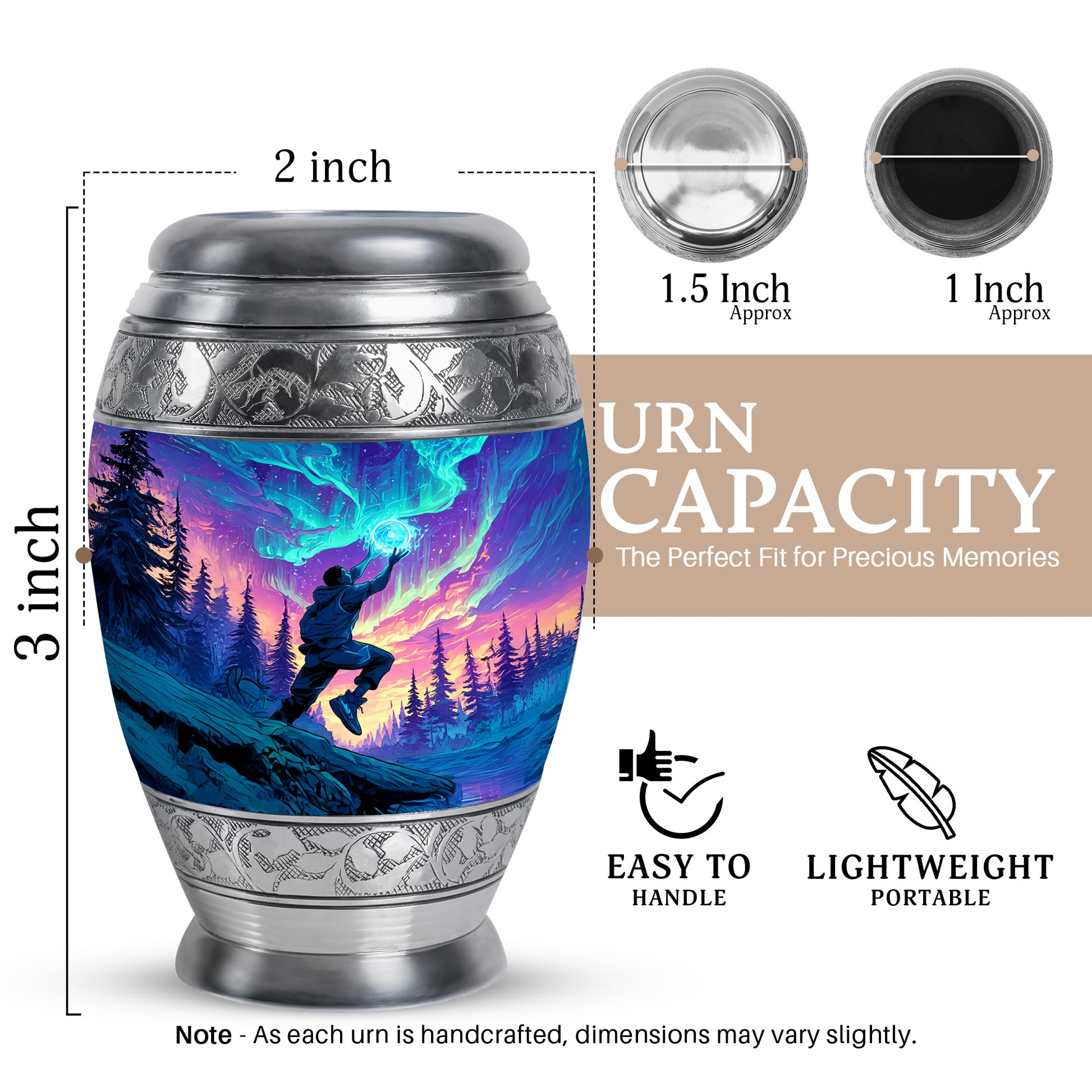 Royal Blue Basketball Cremation Urn lifestyle display on memorial shelf - majestic basketball pattern with filigree border - mini keepsake memorial for portion of cremation ashes