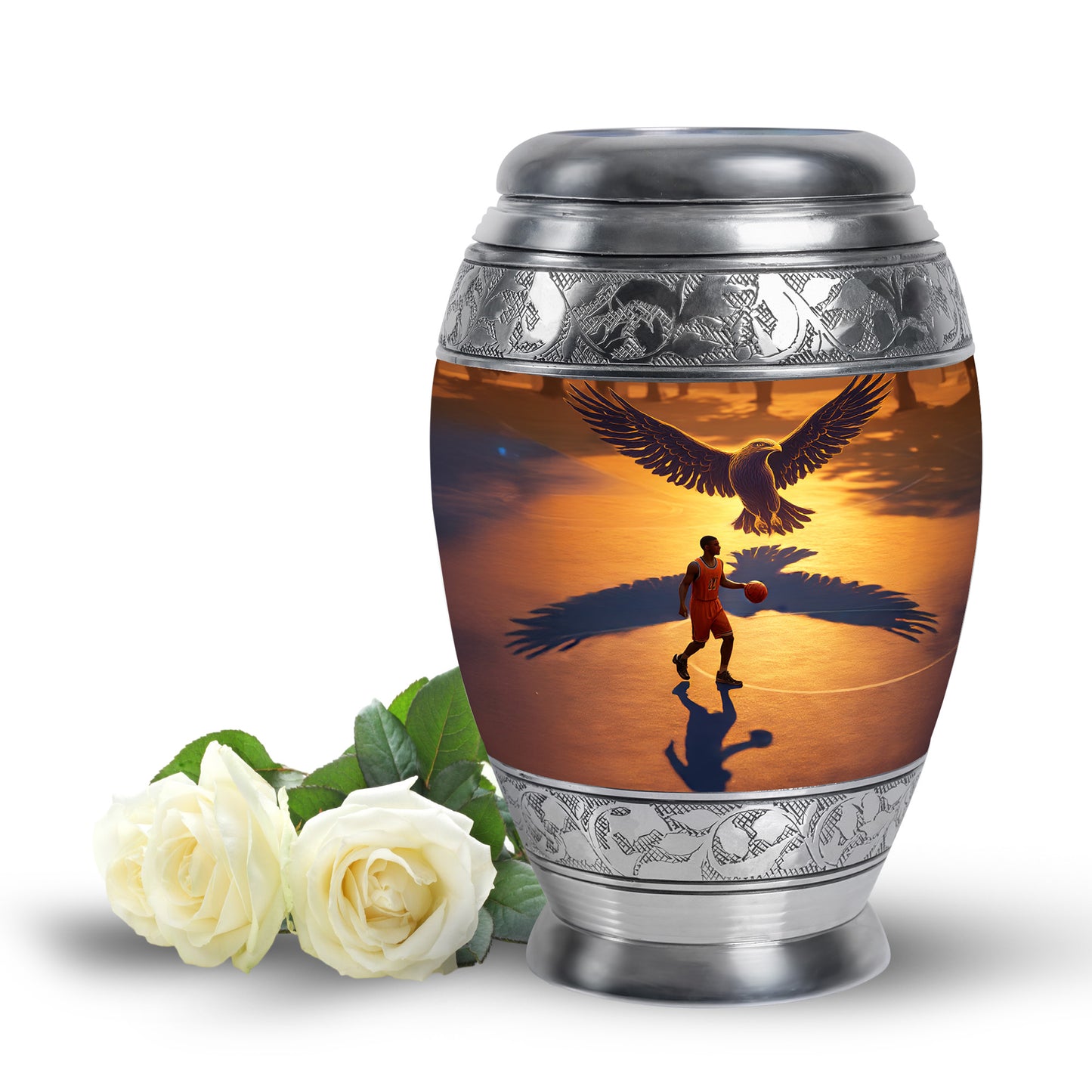 Gold Resounding Basketball Memorial Urn for Ashes - 10-inch, 200 cu in - Yatskia