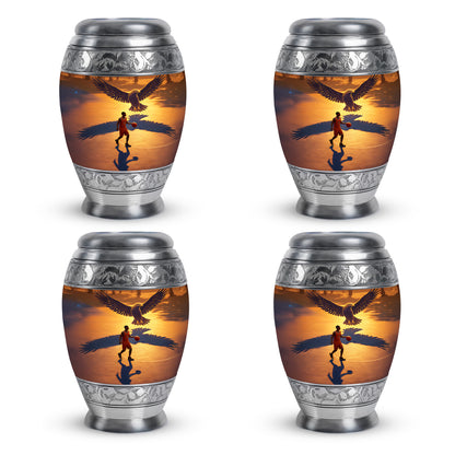 Royal Gold Basketball Cremation Urn urn with complimentary velvet bag - royal basketball engraving with decorative scrollwork - 10 inch aluminum urn for cremated remains