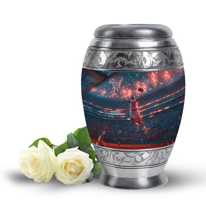 Personalized Basketball Cremation Urns - Pristine Blue 10-inch, 200 cu in - Yatskia