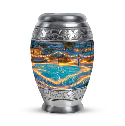 Blue Beloved Basketball Cremation Urns for Human Ashes - 10-inch, 200 cu in - Yatskia