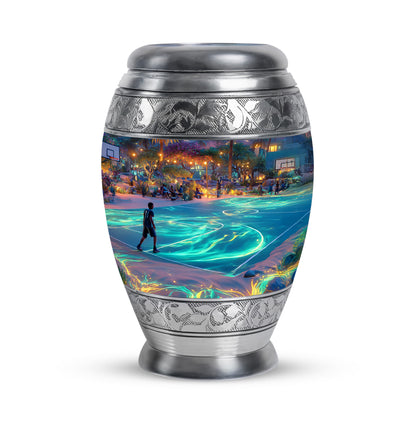 Hallowed Basketball Cremation Urns for Human Ashes - Blue 10-inch - Yatskia