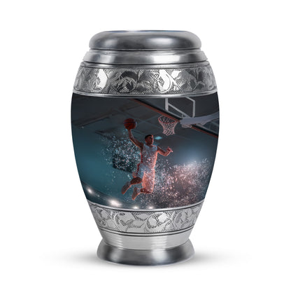 Black Basketball Sanctuary Cremation Urns for Human Ashes - 10-inch, 200 cu in - Yatskia