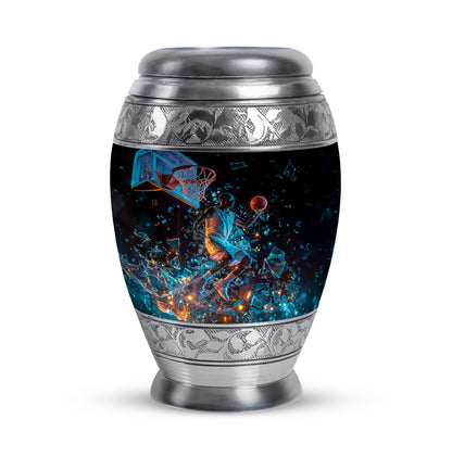 Personalized Basketball Cremation Urns - Soothing Black 10-inch, 200 cu in - Yatskia