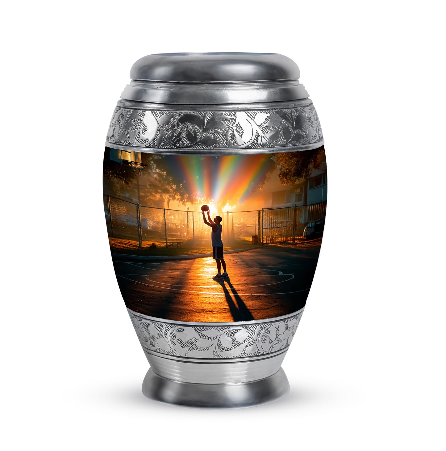 Personalized Eternal Basketball Cremation Urns - Gold 10-inch, 200 cu in - Yatskia