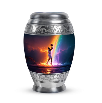 Blessed Basketball Cremation Urns for Human Ashes - Purple 10-inch - Yatskia