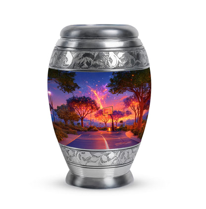 Personalized Basketball Cremation Urns - Wondrous Blue 10-inch, 200 cu in - Yatskia