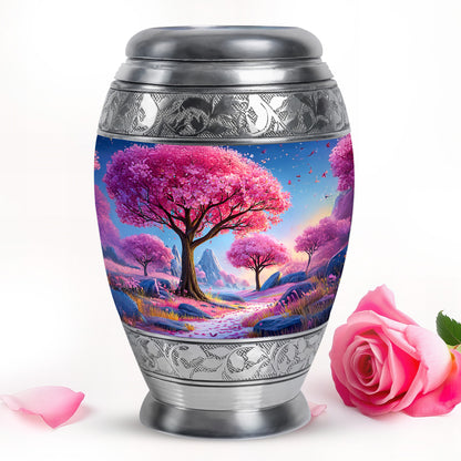 Timeless Blue Cherry Blossom Cremation Urn for Ashes - Yatskia