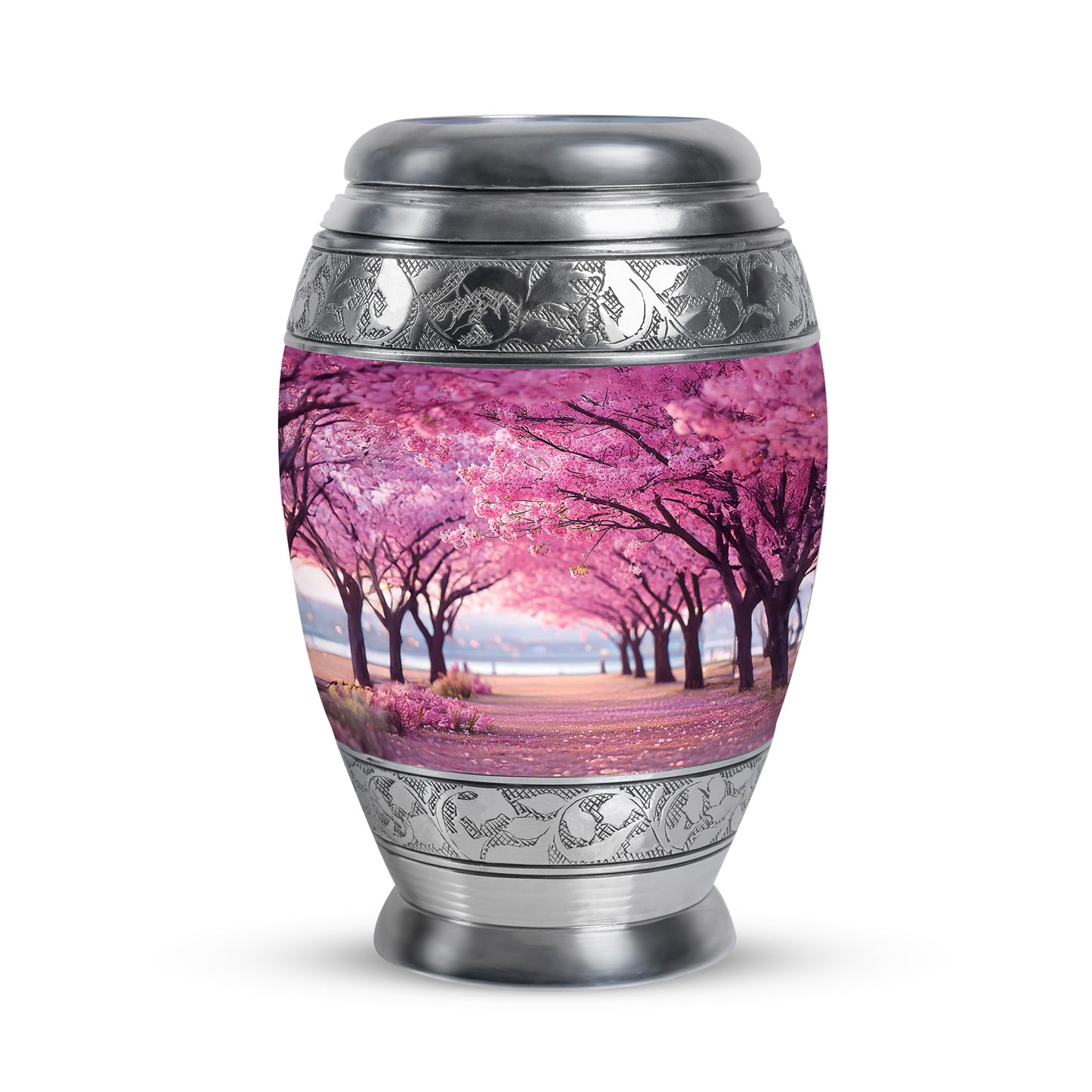 Personalized Pink Cherry Blossom Cremation Urns for Ashes - Enchanting 10-inch - Yatskia