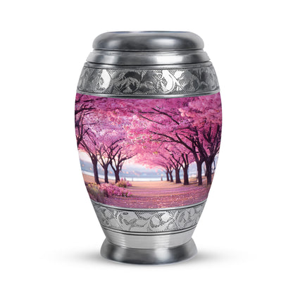 Personalized Pink Cherry Blossom Cremation Urns for Ashes - Enchanting 10-inch - Yatskia
