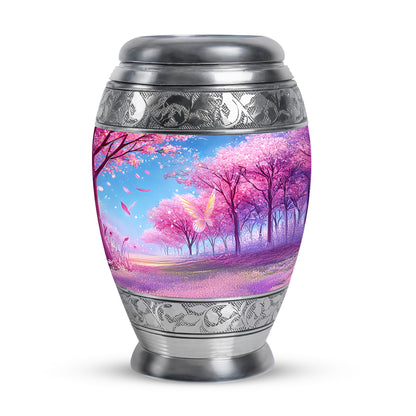 Personalized Purple Cherished Cherry Blossom Cremation Urns for Human Ashes - 10-inch, 200 cu in - Yatskia
