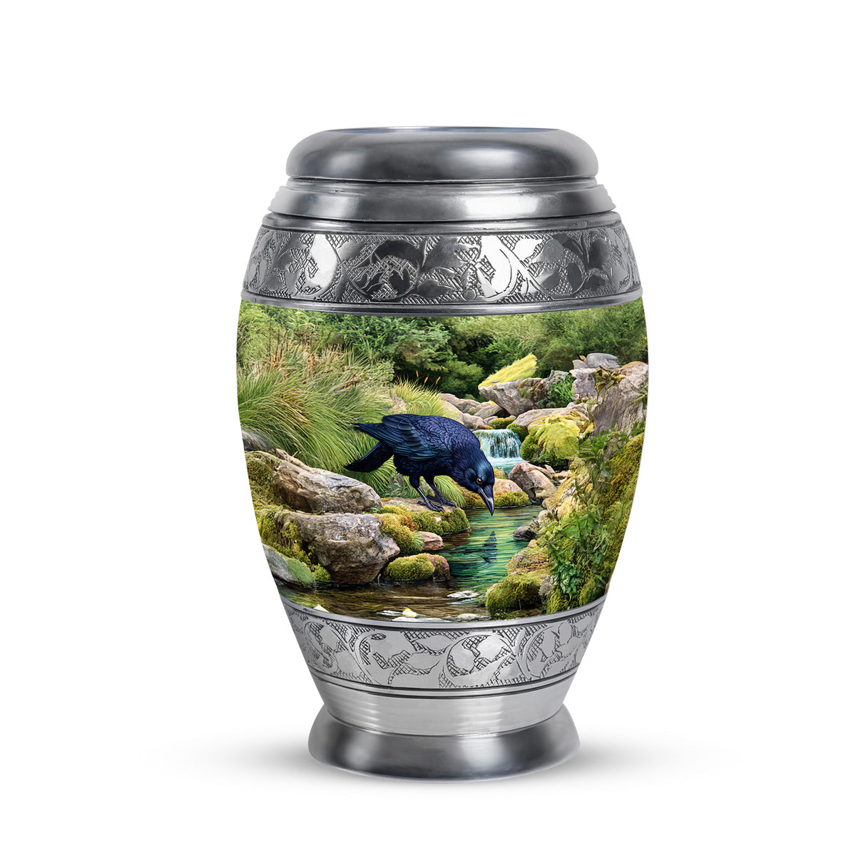 Illustrious Crow Memorial Cremation Urns - Green - Yatskia
