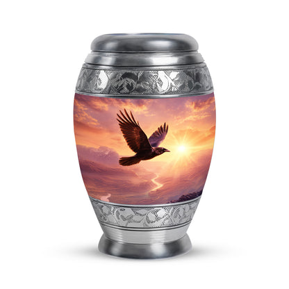 Personalized Elegant Crow Cremation Urns - Pink 10-inch, 200 cu in - Yatskia