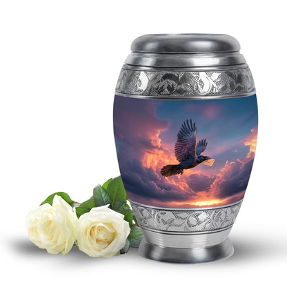 Harmonious Crow Cremation Urns for Human Ashes - Blue 10-inch - Yatskia