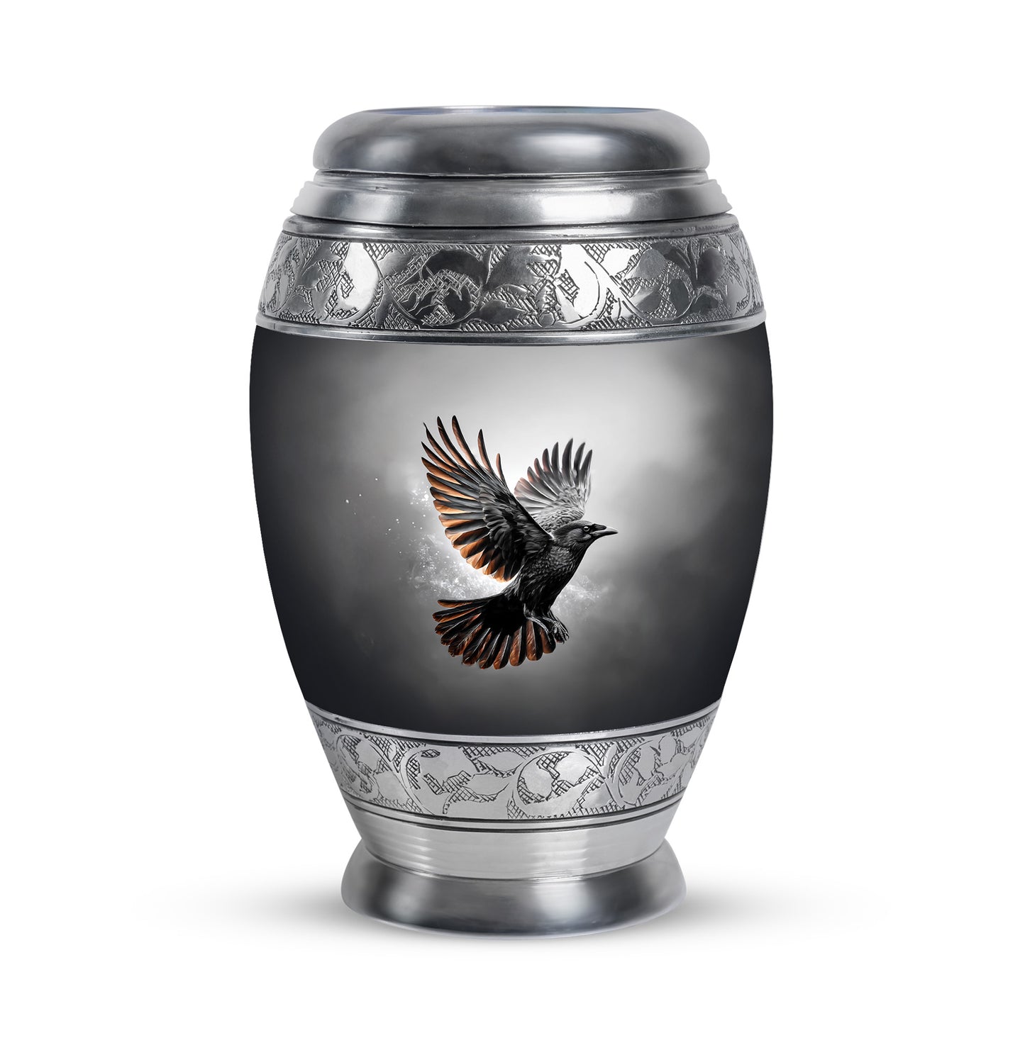 Personalized Black Crow Cremation Urns for Ashes - Majestic 10-inch - Yatskia