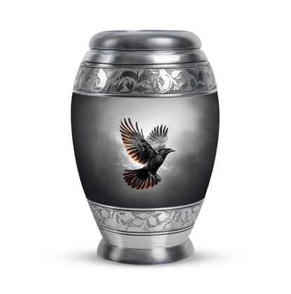 Personalized Black Crow Cremation Urns for Ashes - Majestic 10-inch - Yatskia
