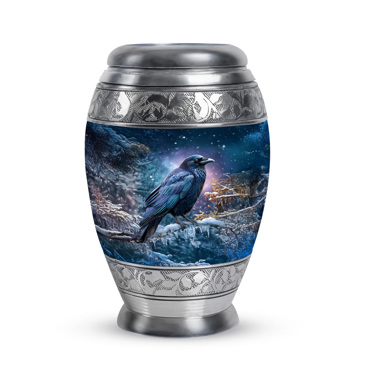 Personalized Crow Cremation Urns - Soothing Blue - Yatskia