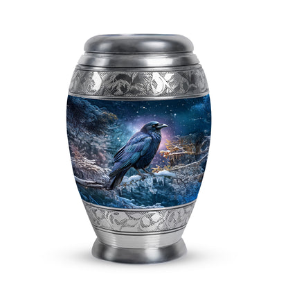 Personalized Crow Cremation Urns - Soothing Blue - Yatskia