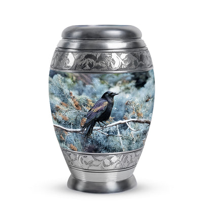 Hallowed Crow Cremation Urns for Human Ashes - Blue 10-inch - Yatskia