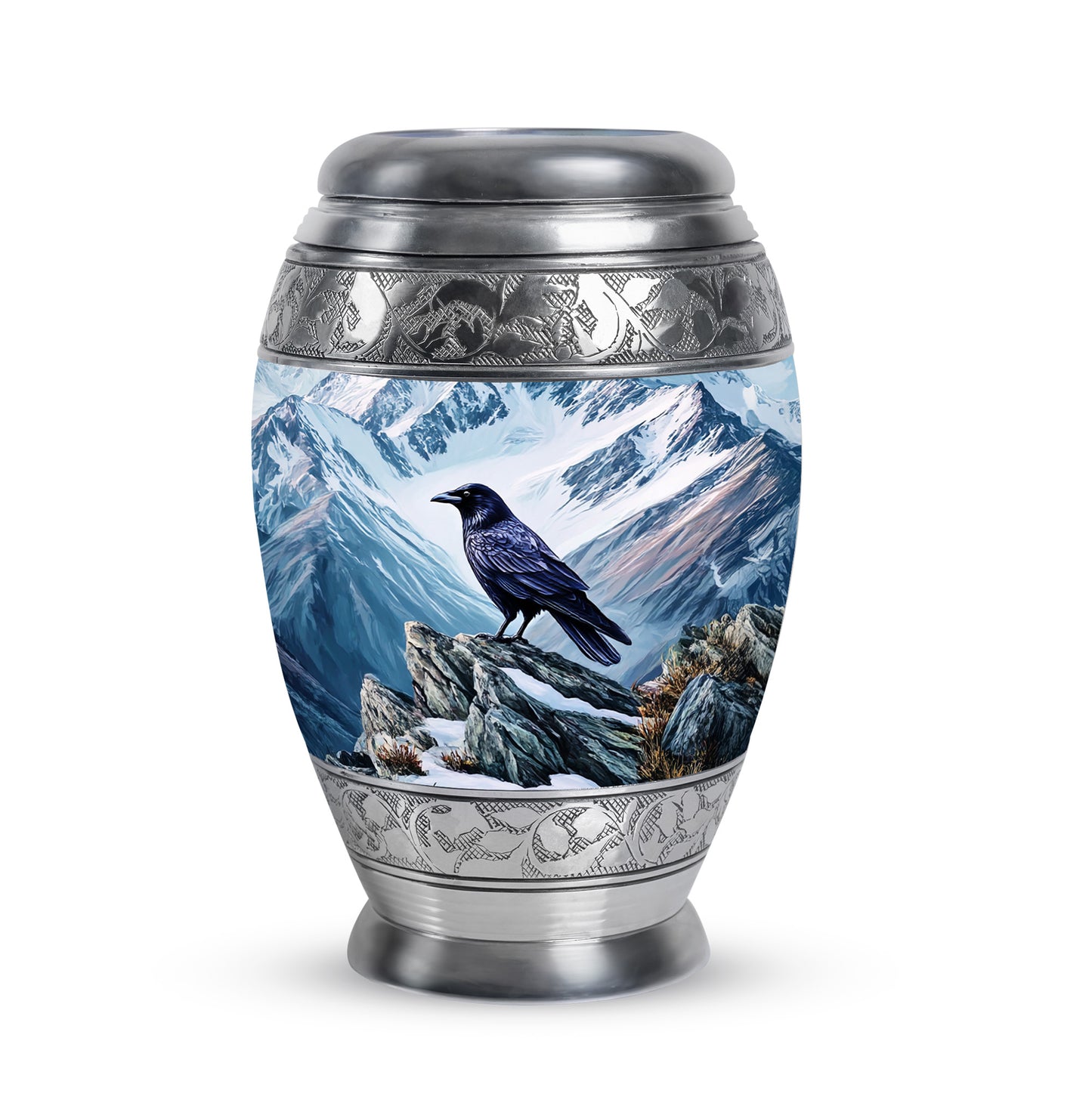 Blue Crow Cremation Urns - Enduring Memorial 10-inch, 200 cu in - Yatskia