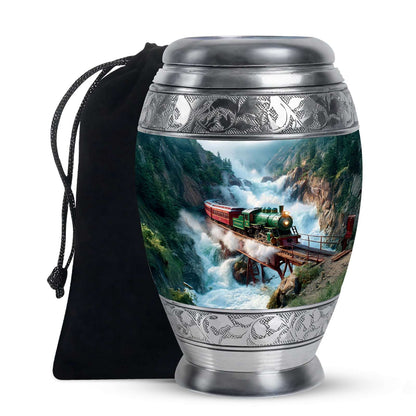 Train Large Cremation Urn for Adult Human Ashes - Men Urns For Human Ashes