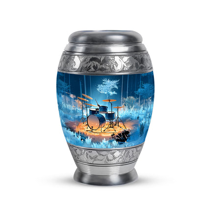 Personalized Eternal Drums Cremation Urns - Blue 10-inch, 200 cu in - Yatskia