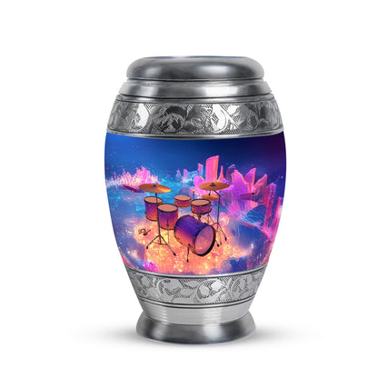 Personalized Blue Drums Cremation Urns for Ashes - Peaceful 10-inch - Yatskia