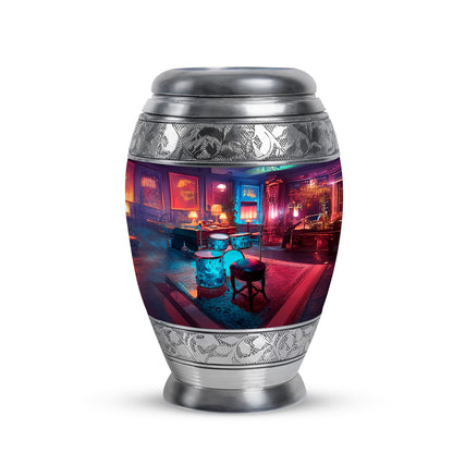 Radiant Drums Memorial Cremation Urns - Blue 10-inch, 200 cu in - Yatskia