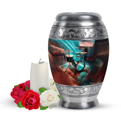 Regal Drums Memorial Cremation Urns - Teal 10-inch, 200 cu in - Yatskia