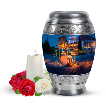 Harmonious Drums Cremation Urns for Human Ashes - Blue 10-inch - Yatskia